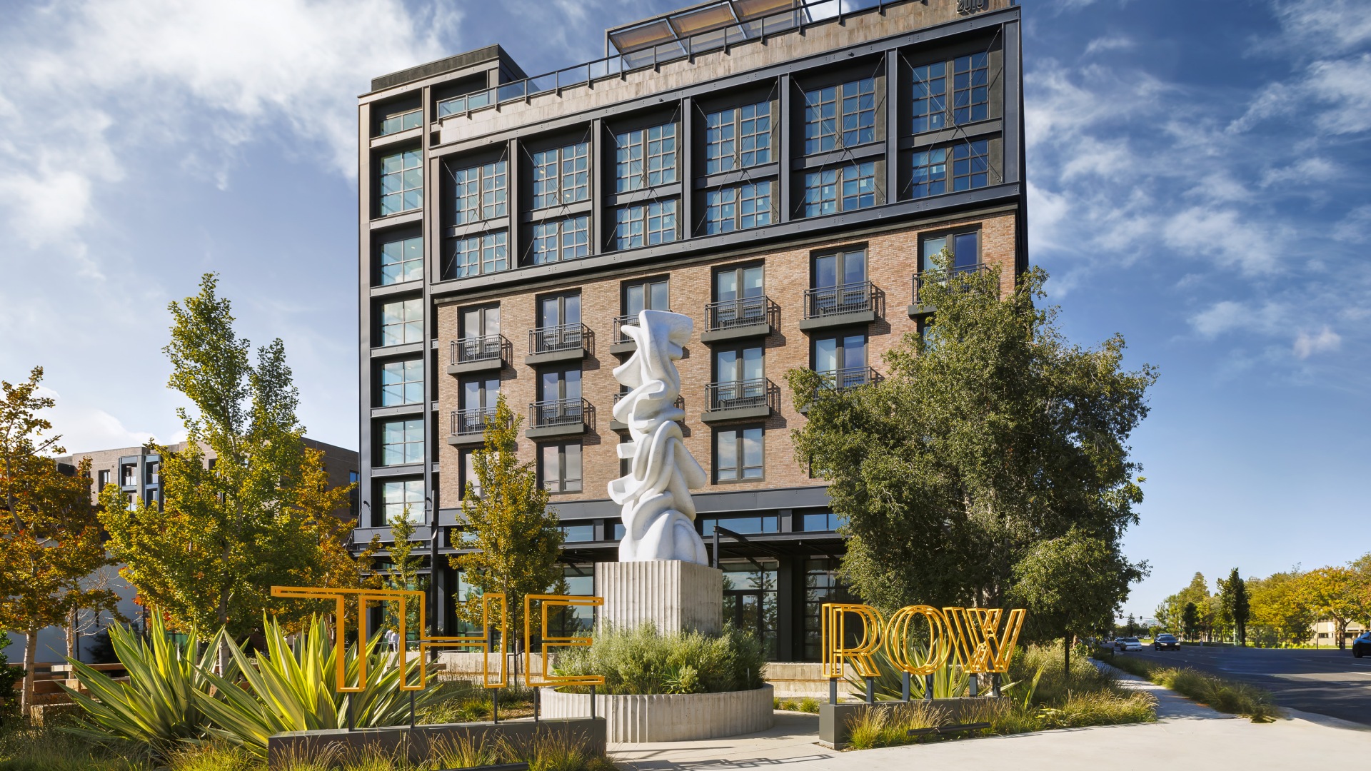 The Row at Red Hill Exterior with Signage and Art Installation