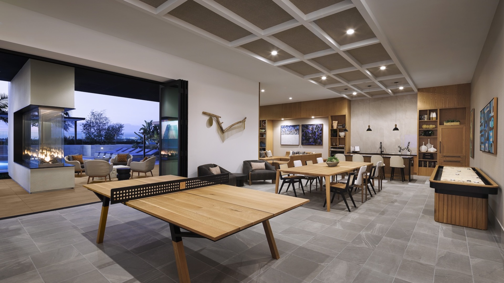 The Sunset Rooftop Lounge and a ping-pong table