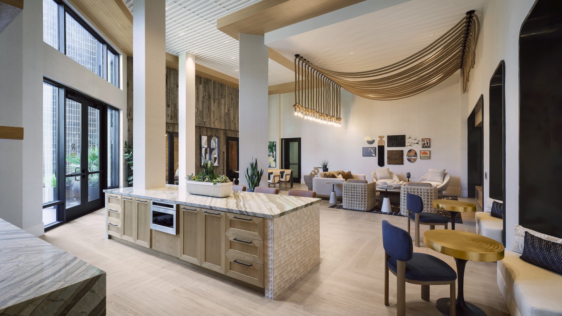 Well-lit kitchen with ample counter space
