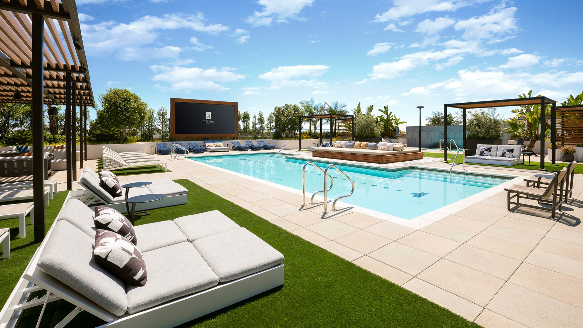 lounge chairs poolside