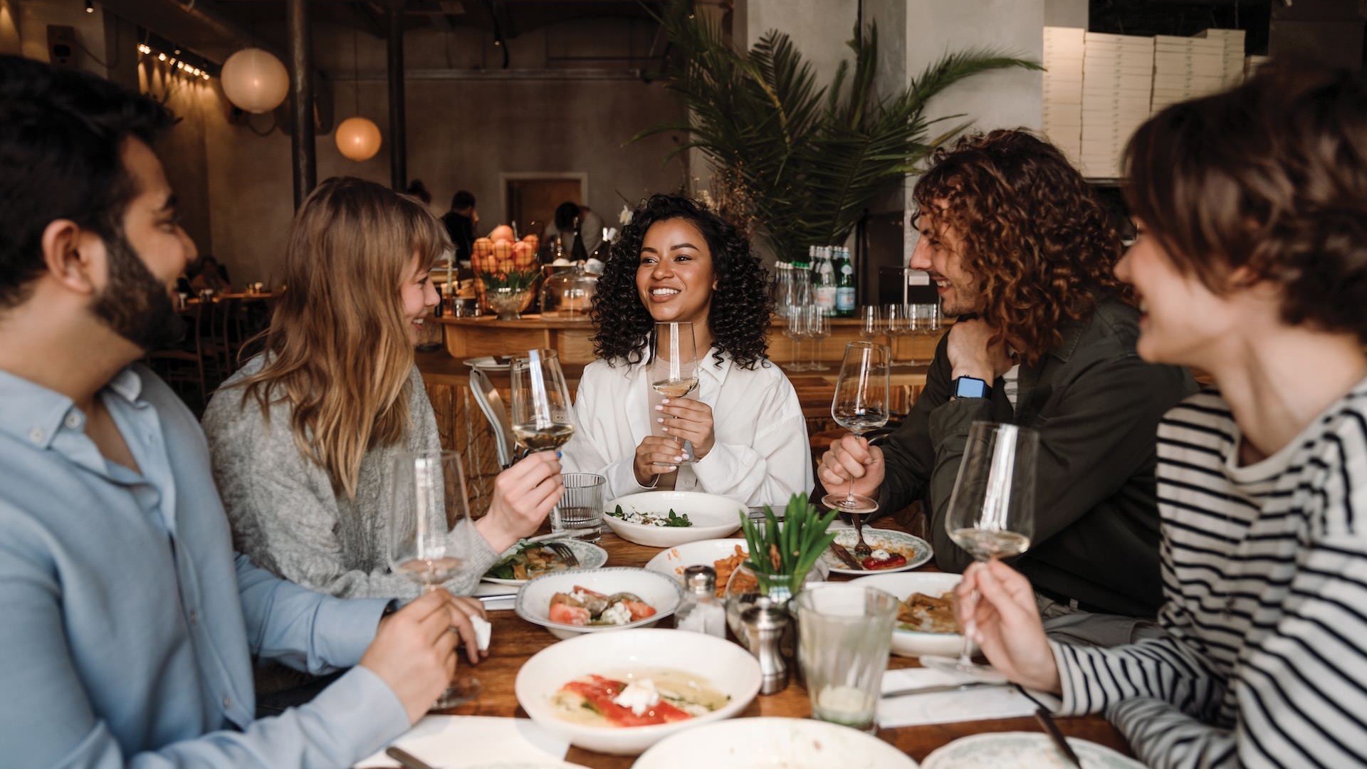 group of people eating togethere